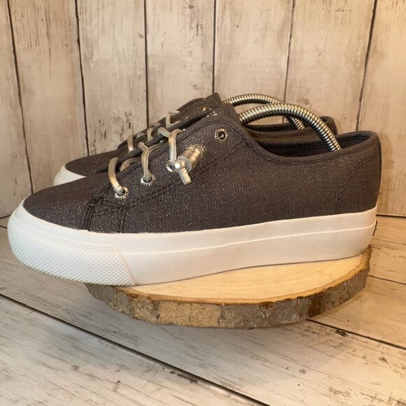 Sperry Top-Sider Seacoast Canvas Sneakers Metallic Platinum Women’s Size 6.5 - Picture 6 of 9